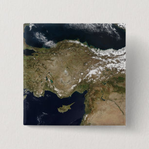 Badge Carré 5 Cm Vue satellite de la Turquie