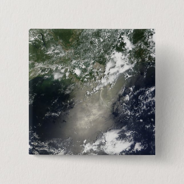 Badge Carré 5 Cm Vue satellite des stries et rubans d'huile (Devant)