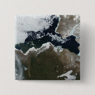 Badge Carré 5 Cm Vue satellite du Canada du nord-ouest