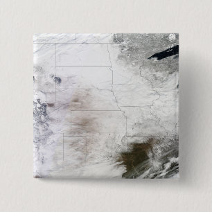 Badge Carré 5 Cm Vue satellite d'une tempête massive d'hiver