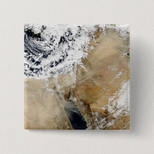 Badge Carré 5 Cm Vue satellite sur la Méditerranée orientale