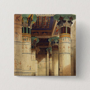 Badge Carré 5 Cm Vue sous le portique grand, Philae