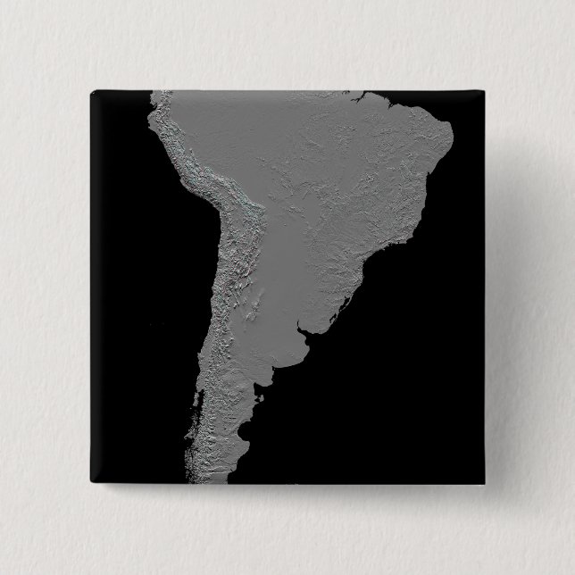 Badge Carré 5 Cm Vue stéréoscopique de l'Amérique du Sud (Devant)
