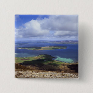 Badge Carré 5 Cm Vue supérieure : continent de bruit, graemsay et