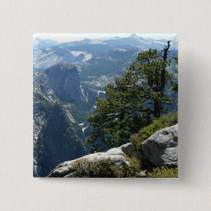 Badge Carré 5 Cm Vue sur la montagne Yosemite dans le parc national