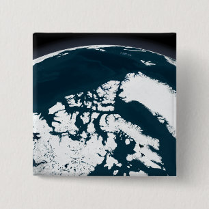 Badge Carré 5 Cm Vue sur le Groenland et l'océan Arctique