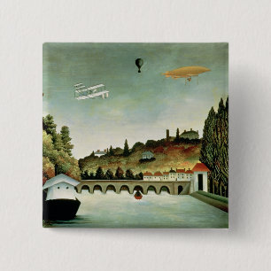 Badge Carré 5 Cm Vue sur le pont de Sevres