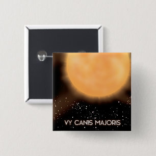 Badge Carré 5 Cm VY Canis Majoris poster d'art spatial Sun.
