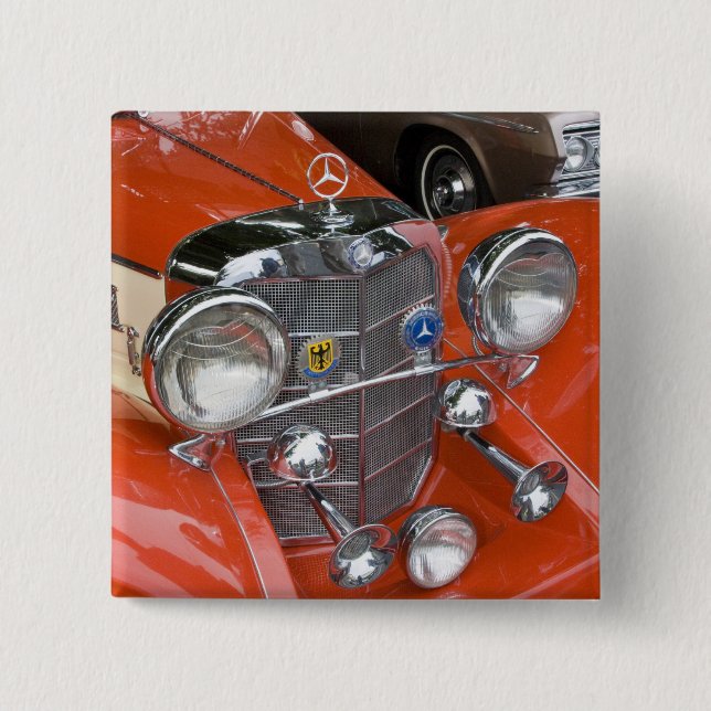 Badge Carré 5 Cm WA, Seattle, automobile allemande classique (Devant)