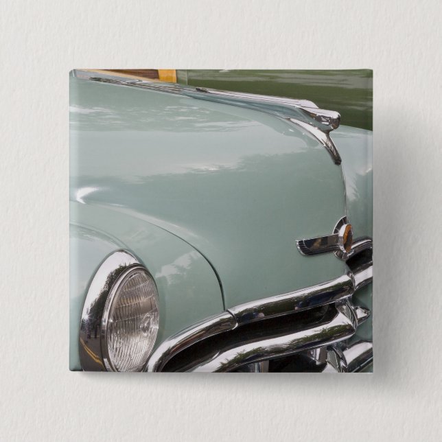 Badge Carré 5 Cm WA, Seattle, automobile américaine classique. 3 (Devant)