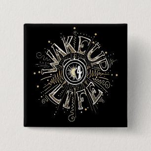 Badge Carré 5 Cm WAKE UP 4 LIFE quota illustration