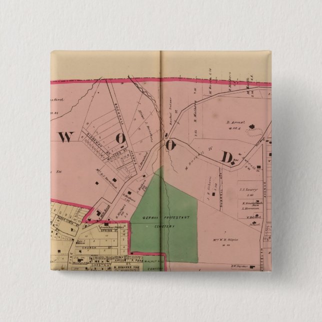 Badge Carré 5 Cm Walnut Hills (Ohio) (Devant)