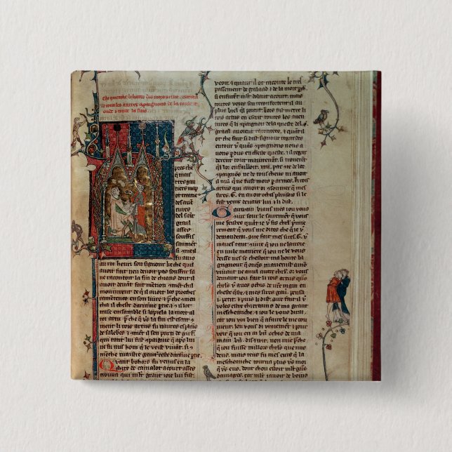 Badge Carré 5 Cm Walter Map prenant en bas d'une histoire des (Devant)