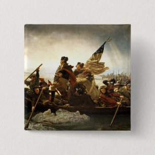 Badge Carré 5 Cm Washington croisant le Delaware - 1851