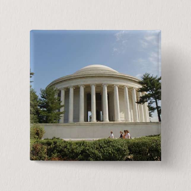 Badge Carré 5 Cm Washington, DC. Mémorial Thomas Jefferson (Devant)
