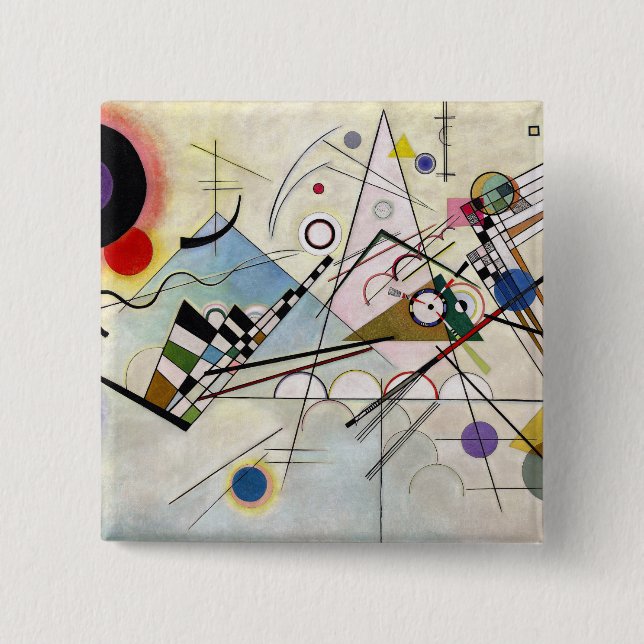 Badge Carré 5 Cm WASSILY KANDINSKY - Composition VIII 1923 (Devant)