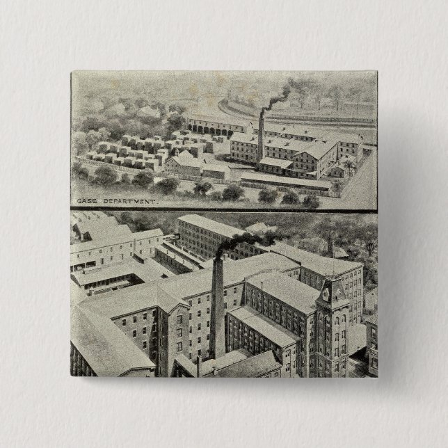 Badge Carré 5 Cm Waterbury Clock (Devant)