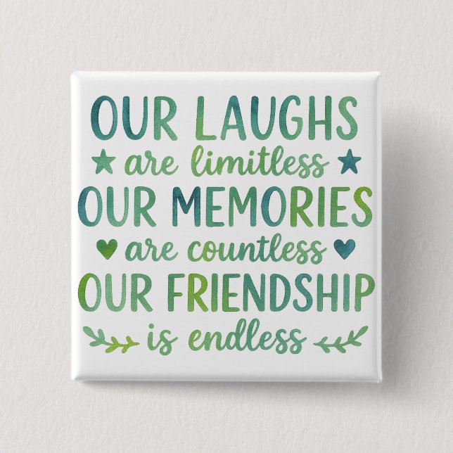 Badge Carré 5 Cm Watercolor Friendship Quote (Devant)