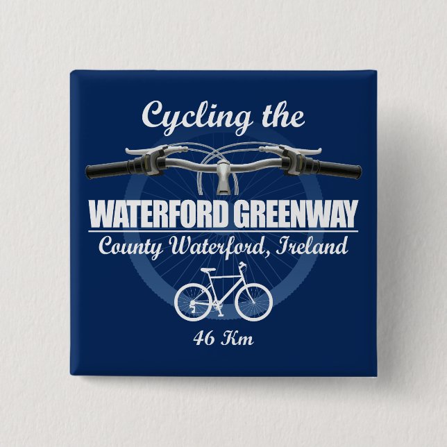 Badge Carré 5 Cm Waterford Greenway (H2) (Devant)
