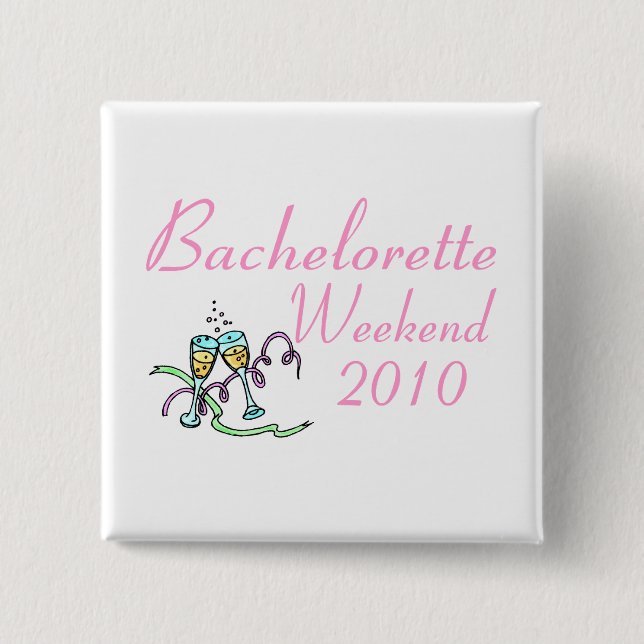 Badge Carré 5 Cm Week-end 2010 de Bachelorette (Devant)