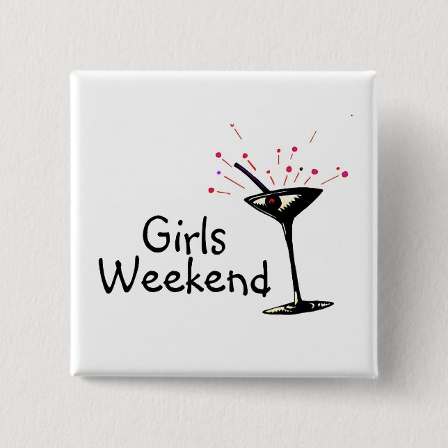 Badge Carré 5 Cm Week-end filles (Devant)