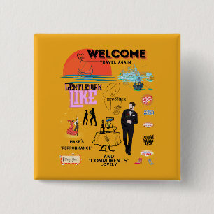 BADGE CARRÉ 5 CM WELCOME AGAIN