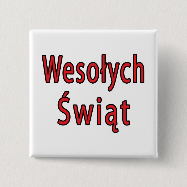 Badge Carré 5 Cm Wesolych Swiat (Devant)