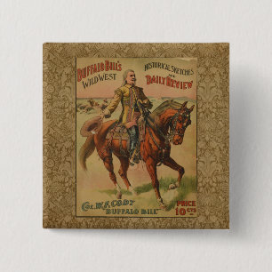 Badge Carré 5 Cm Western Buffalo Bill Wild West