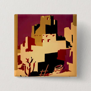 Badge Carré 5 Cm Western Southwest Pueblo WPA National