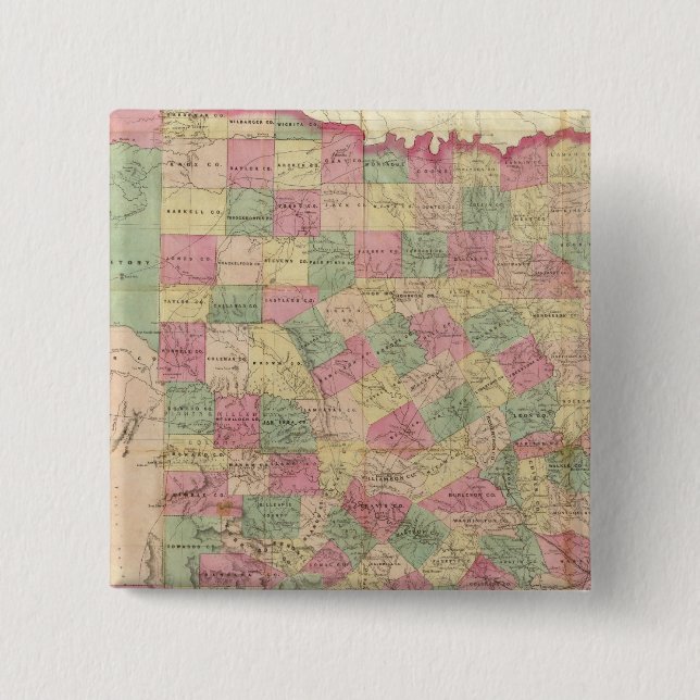 Badge Carré 5 Cm Western Texas (Devant)