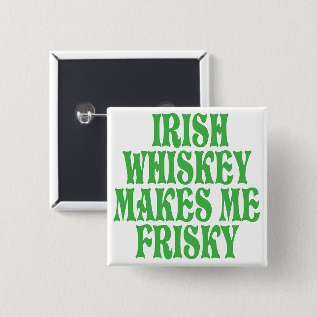 Badge Carré 5 Cm Whiskey irlandais (Devant & derrière)