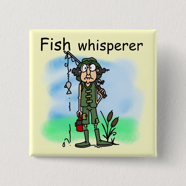 Badge Carré 5 Cm Whisperer de poissons (Devant)