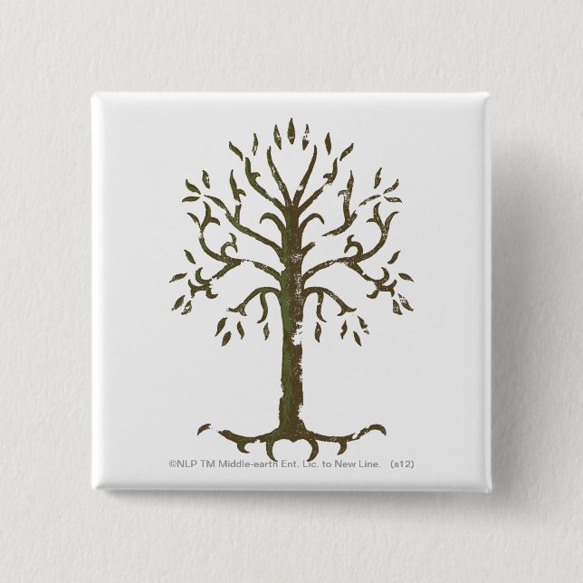 Badge Carré 5 Cm White Tree of Gondor (Devant)