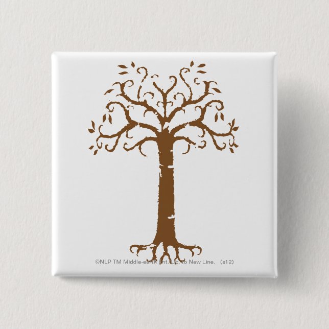 Badge Carré 5 Cm White Tree of Gondor (Devant)