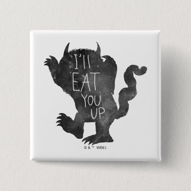 Badge Carré 5 Cm Wild Thing | Je vais te manger (Devant)