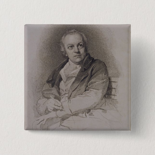 Badge Carré 5 Cm William Blake (1757-1827) gravé par Luigi Schiav (Devant)