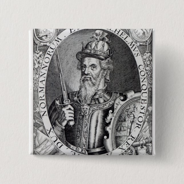 Badge Carré 5 Cm William le conquérant, 1618 (Devant)