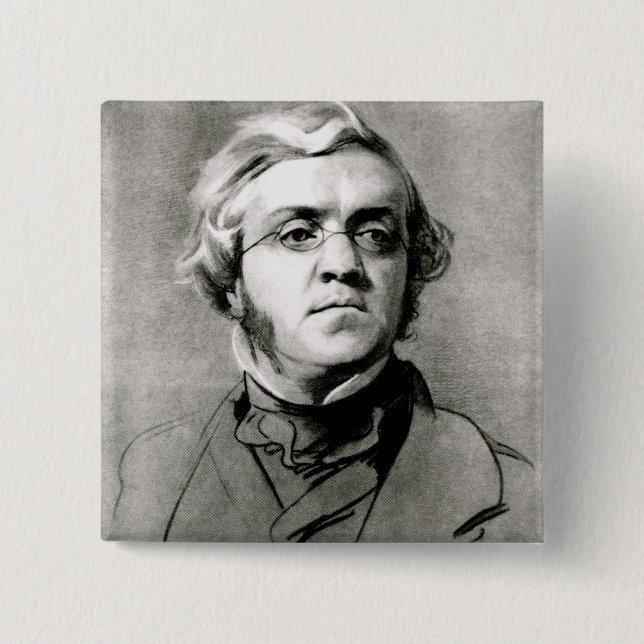 Badge Carré 5 Cm William Makepeace Thackeray (Devant)