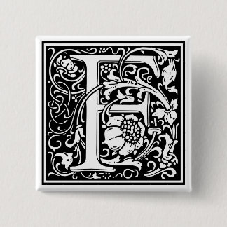 Badge Carré 5 Cm William Morris Alphabet "F"