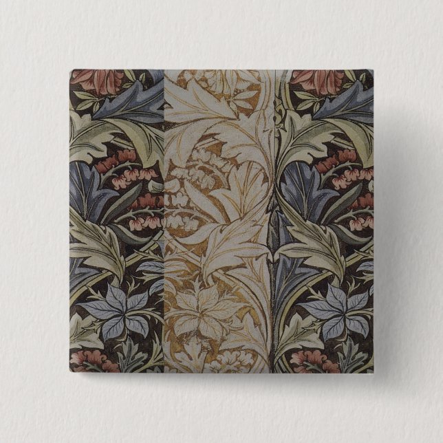 Badge Carré 5 Cm William Morris Bluebell Tapestry Design (Devant)
