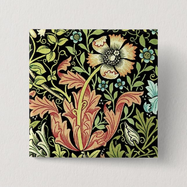 Badge Carré 5 Cm William Morris Compton Fond d'écran classique (Devant)