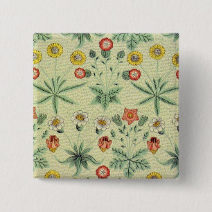 Badge Carré 5 Cm William Morris Daisy Floral Fond d'écran Motif