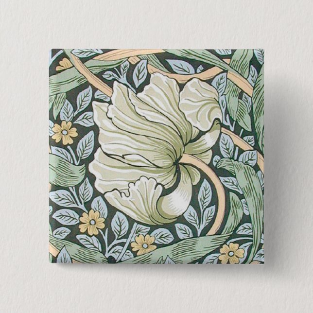 Badge Carré 5 Cm William Morris Pimpernel Fond d'écran floral (Devant)