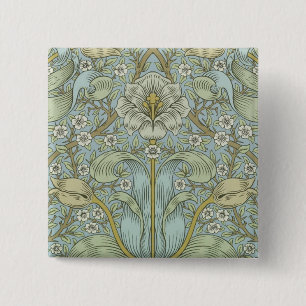 Badge Carré 5 Cm William Morris Spring Motif classique épais