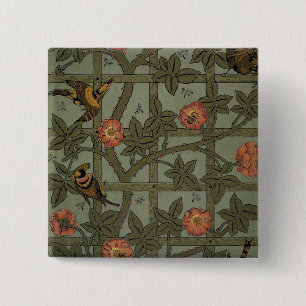 Badge Carré 5 Cm William Morris Trellis Wallpaper Art