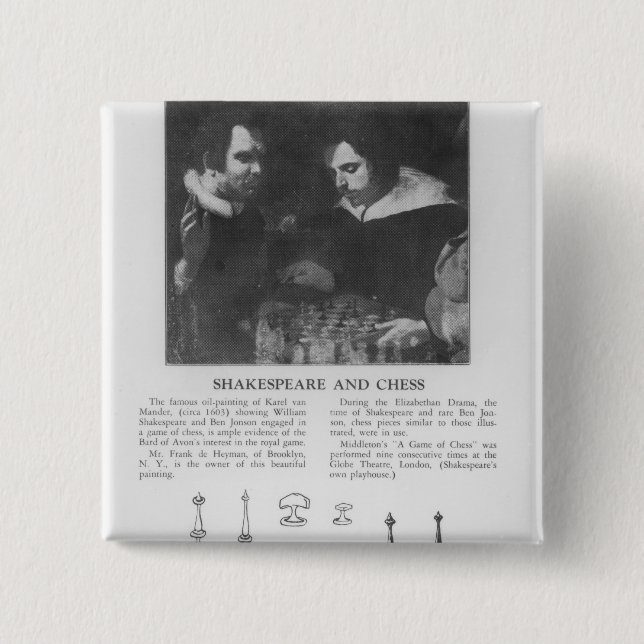 Badge Carré 5 Cm William Shakespeare et Ben Jonson (Devant)