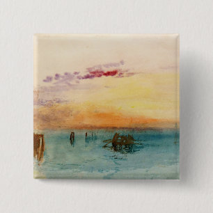 Badge Carré 5 Cm William Turner - La lagune près de Venise au couch