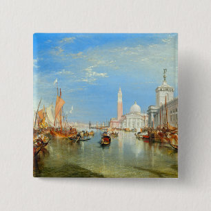 Badge Carré 5 Cm William Turner - Venise, le Dogana et San Giorgio