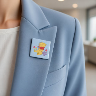 Badge Carré 5 Cm Winnie l'Ourson