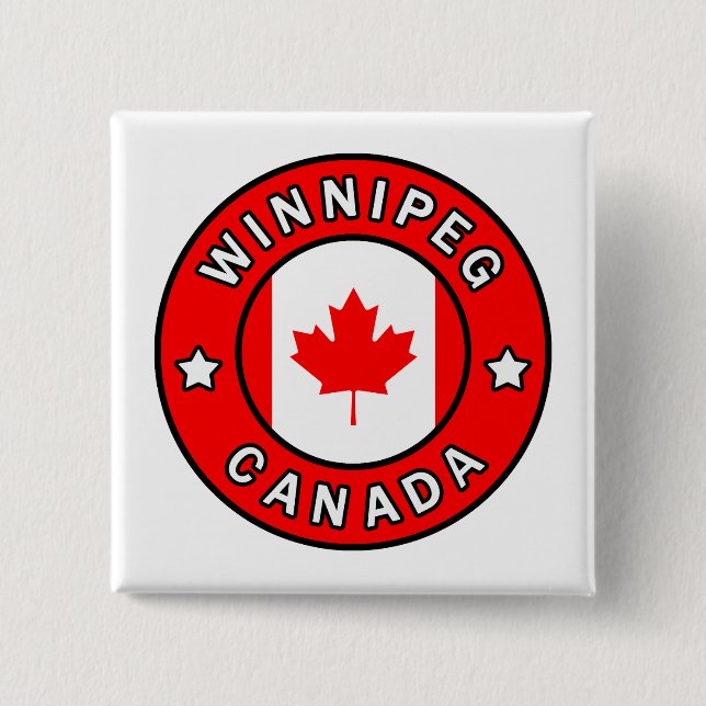 Badge Carré 5 Cm Winnipeg Canada (Devant)